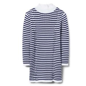 Janie and Jack Navy & White Stripe Ribbed Sweater Dress